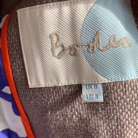 Boden linen blazer jacket tweed polka‎ dots natural - Picture 10 of 13